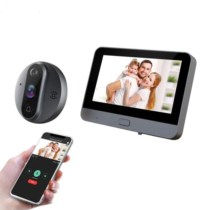 4.3 Inch Wifi Smart Video Visual Electronic Peephole Doorbell Black