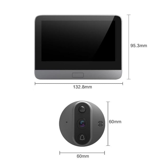 4.3 Inch Wifi Smart Video Visual Electronic Peephole Doorbell Black