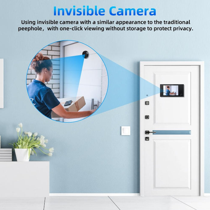 3.5 Inch Screen 2.0Mp Security Camera Digital Peephole Door Viewer Black