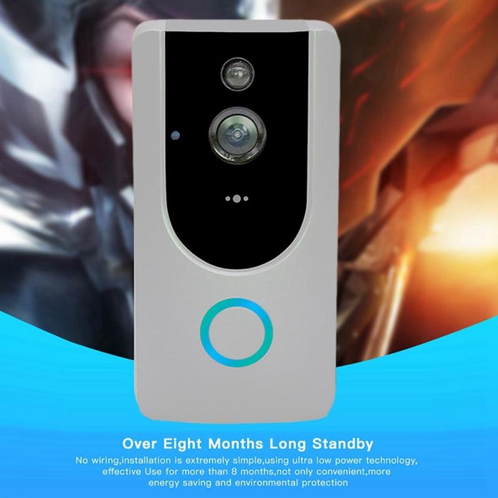 720P Smart Wifi Video Visual Doorbell Support Mobile Phone Remote Monitoring & Night Vision Grey