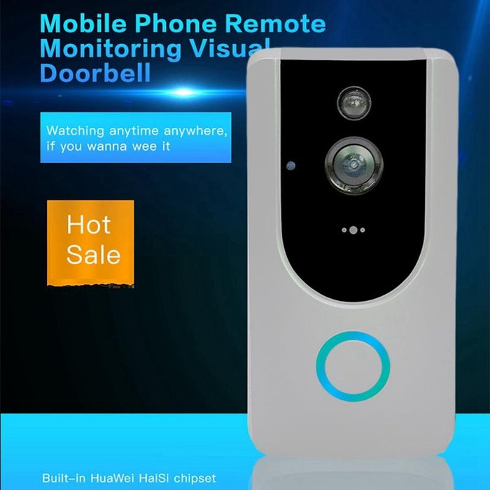 720P Smart Wifi Video Visual Doorbell Support Mobile Phone Remote Monitoring & Night Vision Grey