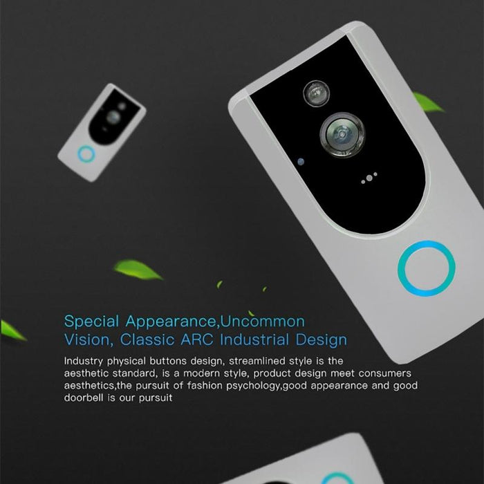 720P Smart Wifi Video Visual Doorbell Support Mobile Phone Remote Monitoring & Night Vision Grey