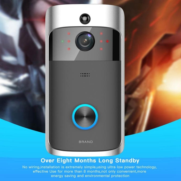 720P Smart Wifi Ultra Low Power Video Visual Doorbell Support Mobile Phone Remote Monitoring & Night Vision Black