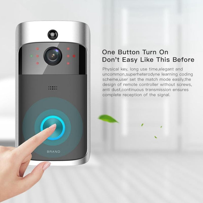 720P Smart Wifi Ultra Low Power Video Visual Doorbell Support Mobile Phone Remote Monitoring & Night Vision Black