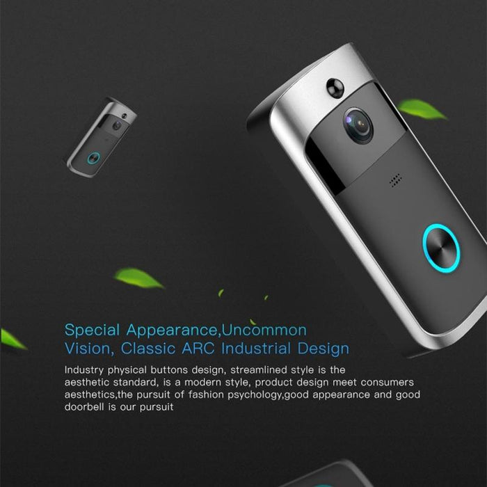 720P Smart Wifi Ultra Low Power Video Visual Doorbell Support Mobile Phone Remote Monitoring & Night Vision Black