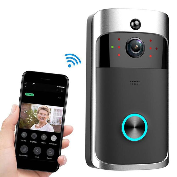 720P Smart Wifi Ultra Low Power Video Visual Doorbell Support Mobile Phone Remote Monitoring & Night Vision Black