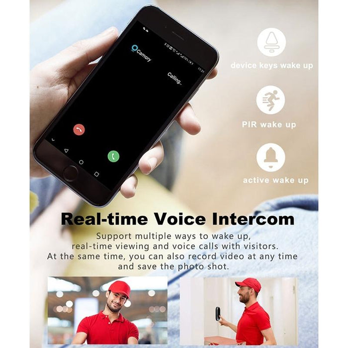720P 6400Mah Smart Wifi Video Visual Doorbell Support Phone Remote Monitoring & Real-Time Voice Intercom Black