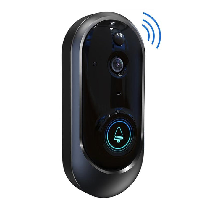 720P 6400Mah Smart Wifi Video Visual Doorbell Support Phone Remote Monitoring & Real-Time Voice Intercom Black