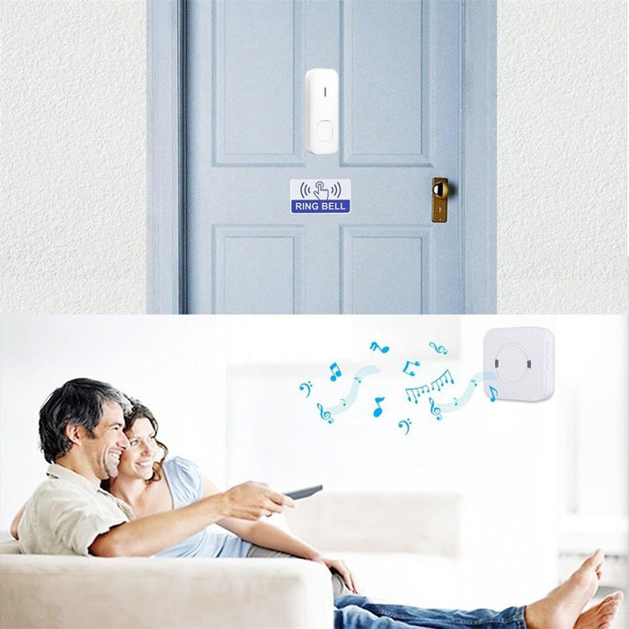 110Db Wireless Ip55 Waterproof Low Power Consumption Wifi Doorbell Receiver 53 Music Options - Receiver Distance 300M White