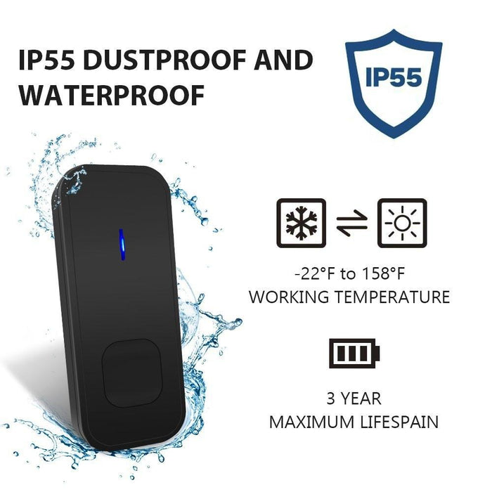 110Db Wireless Ip55 Waterproof Low Power Consumption Wifi Doorbell Receiver With Night Light 53 Music Options - Receiver Distance 300M