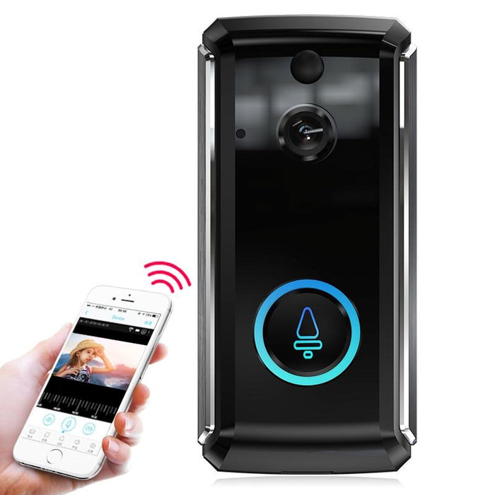 Wifi Intelligent Video Doorbell Support Infrared Night Vision / Motion Detection / Two-Way Intercom / 32Gb Sd Card Black