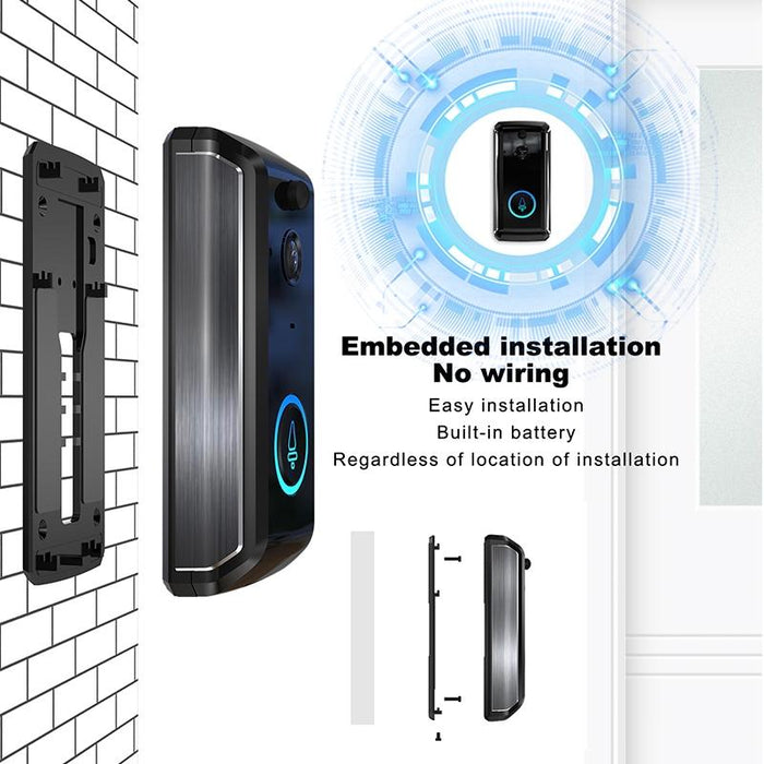 Wifi Intelligent Video Doorbell Support Infrared Night Vision / Motion Detection / Two-Way Intercom / 32Gb Sd Card Black