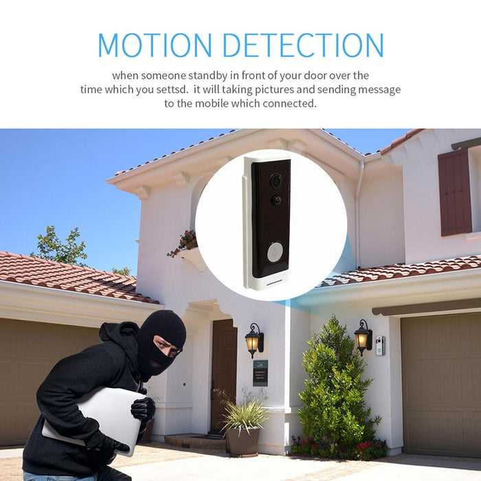 1080P Wifi Intelligent Round Button Video Doorbell Support Infrared Motion Detection & Adaptive Rate & Two-Way Intercom & Remote / Pir Wakeup White