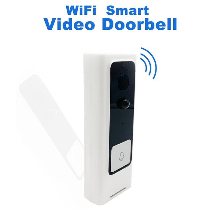 Wifi Intelligent Square Button Video Doorbell Support Infrared Motion Detection & Adaptive Rate & Two-Way Intercom & Remote / Pir Wakeup White