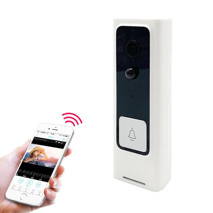 Wifi Intelligent Square Button Video Doorbell Support Infrared Motion Detection & Adaptive Rate & Two-Way Intercom & Remote / Pir Wakeup White