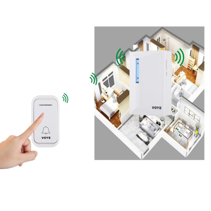 Home Music Remote Control Wireless Doorbell With 38 Polyphony Sounds White