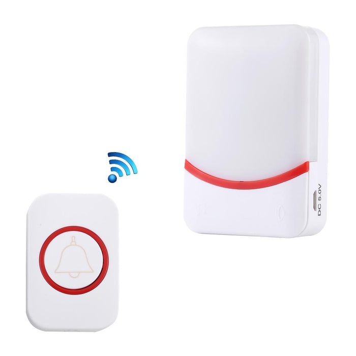 Home Music Remote Control Wireless Doorbell With 38 Ringtones & Colourful Flashing Lights 3-Modes White