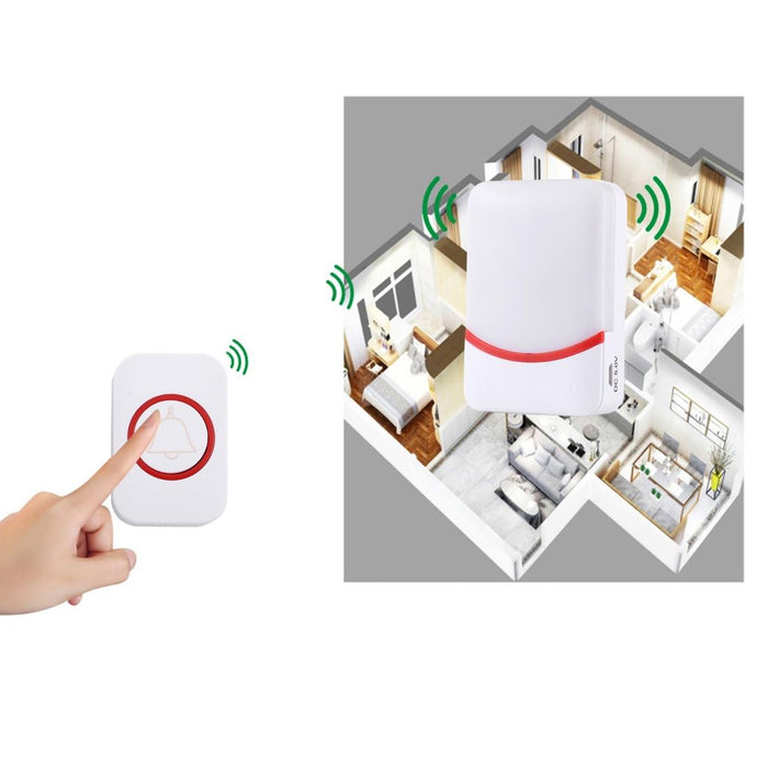 Home Music Remote Control Wireless Doorbell With 38 Ringtones & Colourful Flashing Lights 3-Modes White