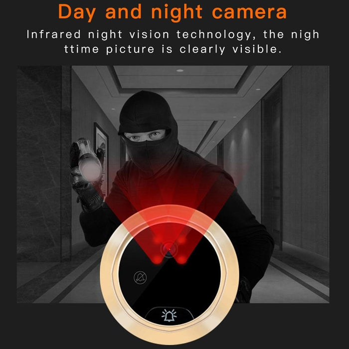 Smart Wifi Video Visual Doorbell Support Night Vision & Video Message Leaving & Motion Detection & Multi-Languages & 32Gb Tf Card