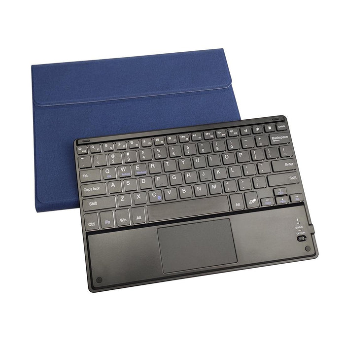 Detachable Magnetic Plastic Bluetooth Keyboard With Touchpad & Silk Pattern Tpu Tablet Case For Ipad 10.2 With Pen Slot & Bracket