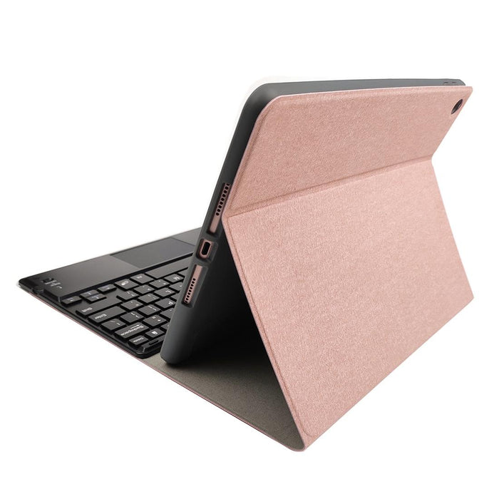 Detachable Magnetic Plastic Bluetooth Keyboard With Touchpad & Silk Pattern Tpu Tablet Case For Ipad 10.2 With Pen Slot & Bracket