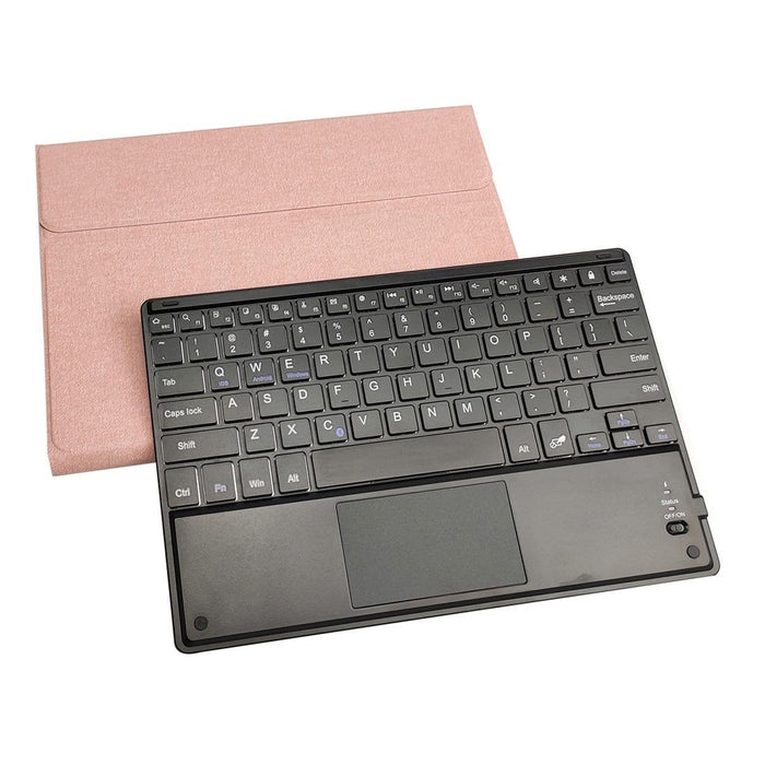 Detachable Magnetic Plastic Bluetooth Keyboard With Touchpad & Silk Pattern Tpu Tablet Case For Ipad 10.2 With Pen Slot & Bracket