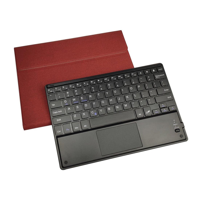 Detachable Magnetic Plastic Bluetooth Keyboard With Touchpad & Silk Pattern Tpu Tablet Case For Ipad 10.2 With Pen Slot & Bracket