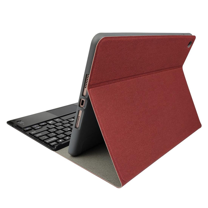 Detachable Magnetic Plastic Bluetooth Keyboard With Touchpad & Silk Pattern Tpu Tablet Case For Ipad 10.2 With Pen Slot & Bracket