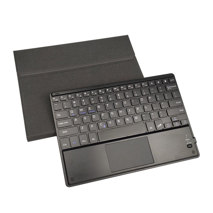 Detachable Magnetic Plastic Bluetooth Keyboard With Touchpad & Silk Pattern Tpu Tablet Case For Ipad 10.2 With Pen Slot & Bracket