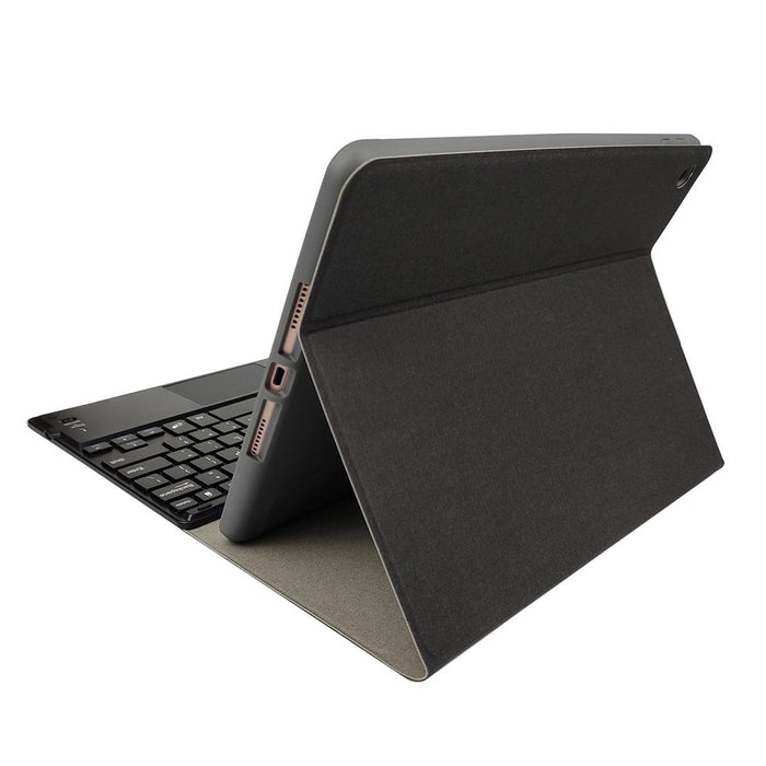 Detachable Magnetic Plastic Bluetooth Keyboard With Touchpad & Silk Pattern Tpu Tablet Case For Ipad 10.2 With Pen Slot & Bracket