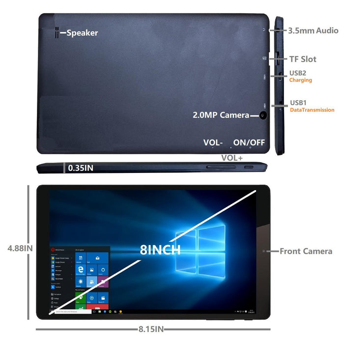 8 Windows 10 Tablet 2Gb 64Gb Intel Atom Z8300 Tf/Hdmi/Bluetooth/Wifi