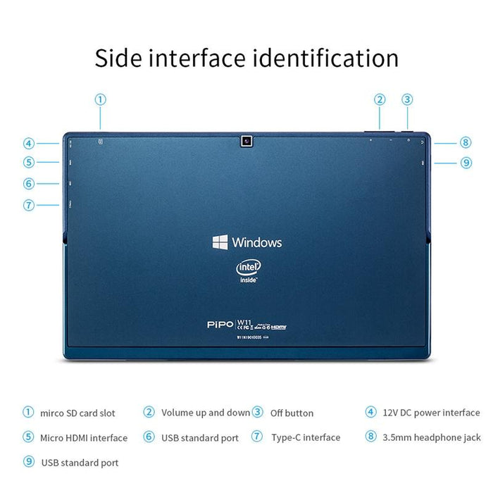 11.6 2 In 1 Tablet Pc 8Gb 128Gb 256Gb Ssd Win 10 Quad Core Keyboard Stylus Dual Band Wifi Bt Micro Sd