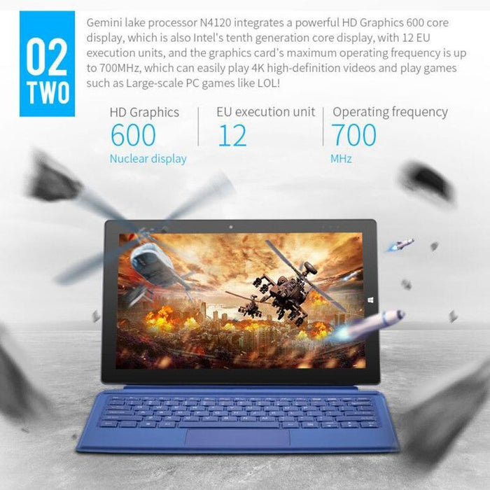 11.6 2 In 1 Tablet Pc 8Gb 128Gb 256Gb Ssd Win 10 Quad Core Keyboard Stylus Dual Band Wifi Bt Micro Sd