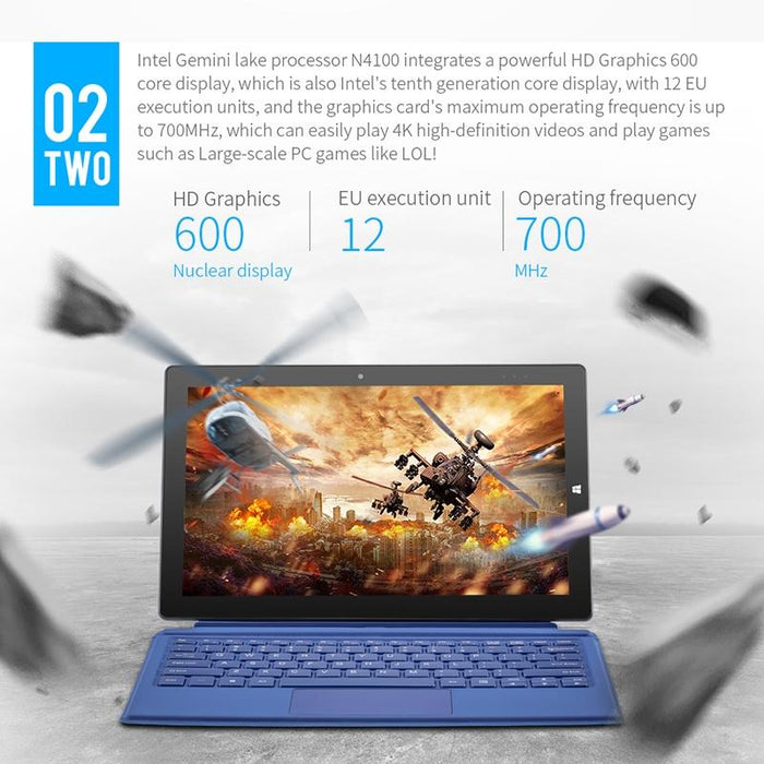 11.6 2 In 1 Tablet Pc 8Gb 128Gb 128Gb Ssd Win 10 Intel Quad Core Dual Band Wifi Bt Micro Sd