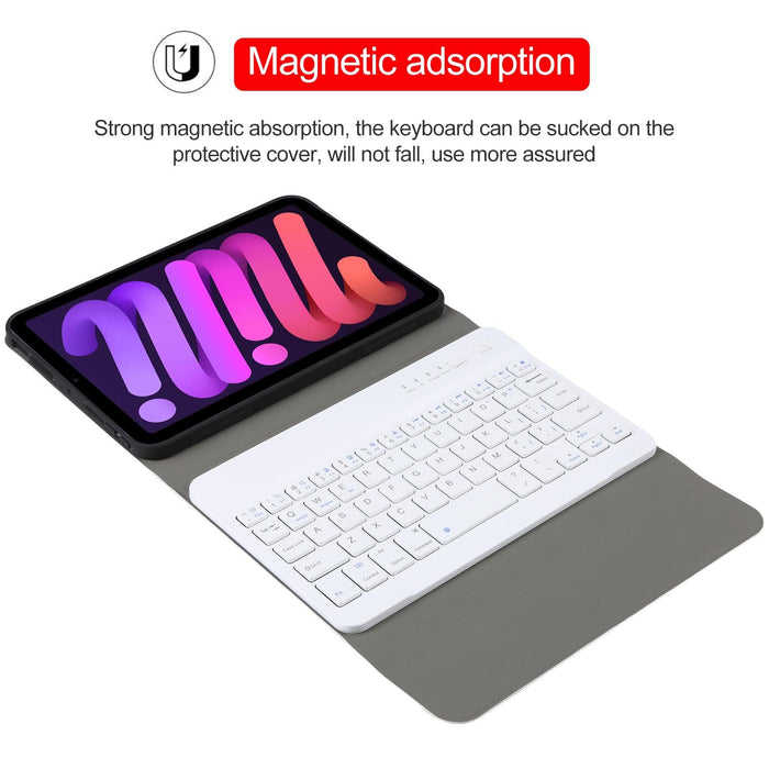 Detachable Lambskin Texture Ultra-Thin Tpu Bluetooth Keyboard Leather Tablet Case With Stand For Ipad Mini 6