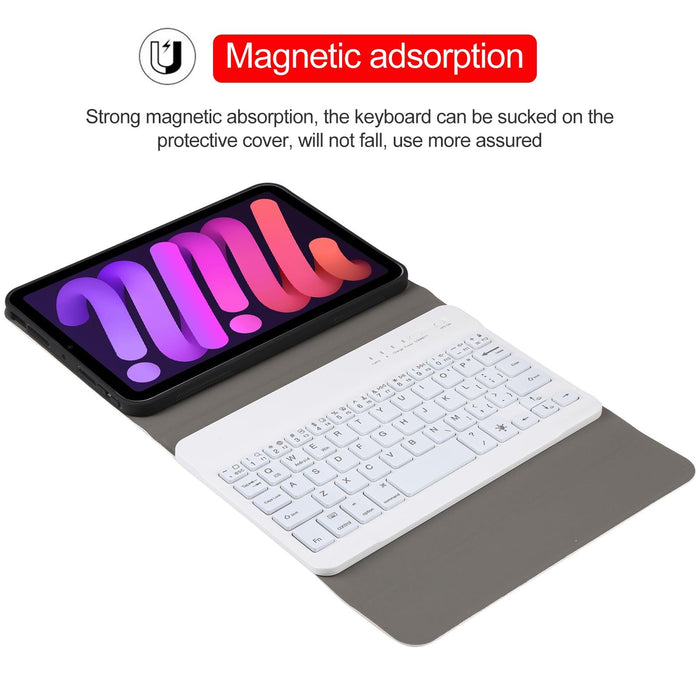 Detachable Lambskin Texture Ultra-Thin Tpu Backlight Bluetooth Keyboard Leather Tablet Case With Stand For Ipad Mini 6