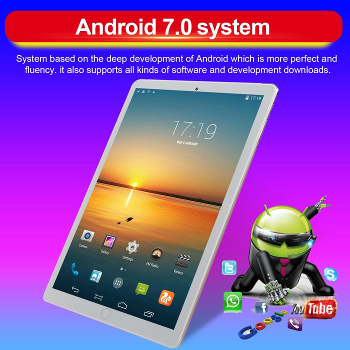 10.1 Inch 3g Tablet Pc 2gb 16gb Android 7.0 Quad Core Dual