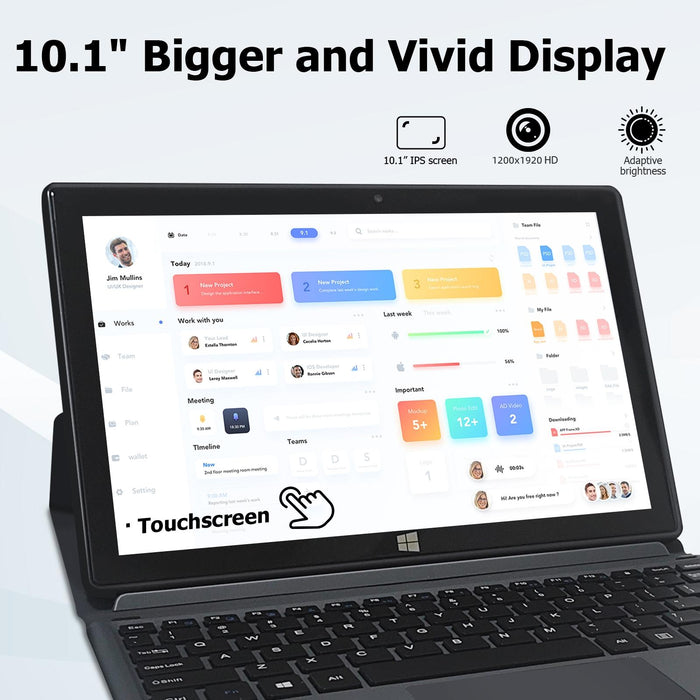 10.1 Windows 11 Tablet 16Gb 256Gb Quad Core Keyboard