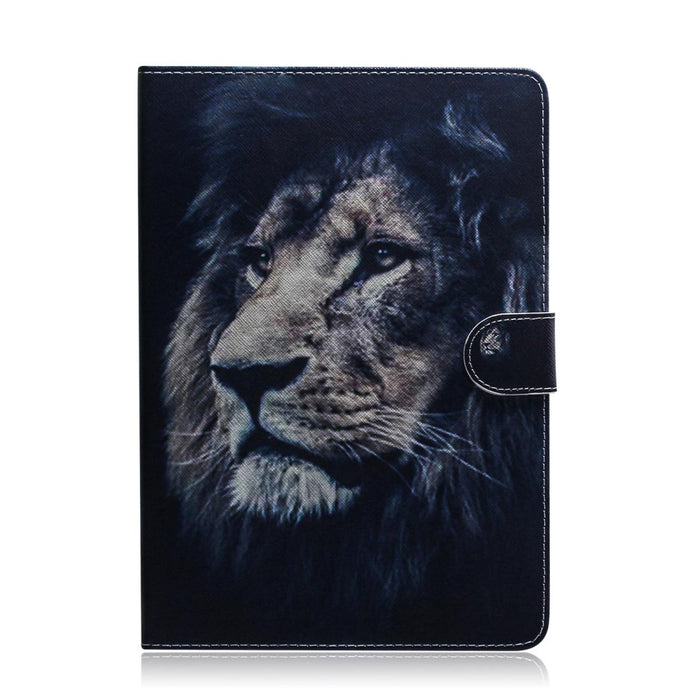 For Huawei Mediapad M5 Lite 10.1 With Holder & Card Slot & Wallet Lion Pattern Horizontal Flip Leather Case