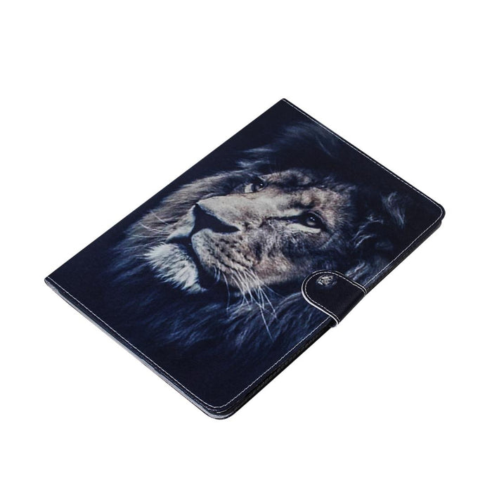 For Huawei Mediapad T5 With Holder & Card Slot & Wallet Lion Pattern Horizontal Flip Leather Case