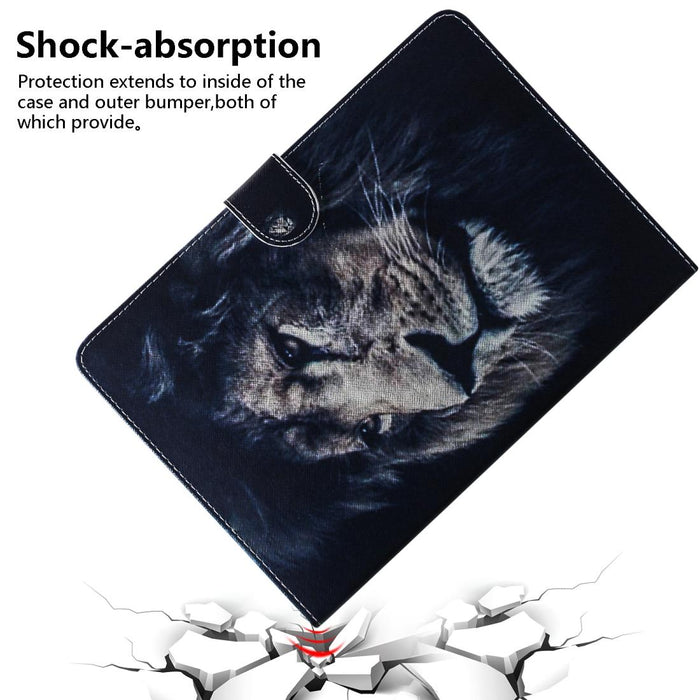 For Huawei Mediapad T5 With Holder & Card Slot & Wallet Lion Pattern Horizontal Flip Leather Case