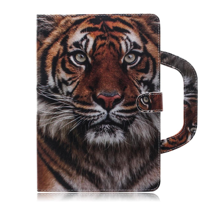 For Huawei Mediapad T5 With Holder & Card Slot & Wallet Tiger Pattern Horizontal Flip Leather Case