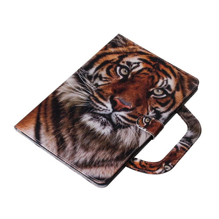 For Huawei Mediapad T5 With Holder & Card Slot & Wallet Tiger Pattern Horizontal Flip Leather Case