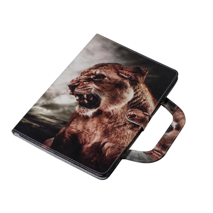 For Huawei Mediapad T5 With Holder & Card Slot & Wallet Lion Pattern Horizontal Flip Leather Case