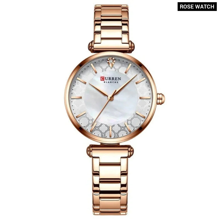 Elegant Thin Quartz Stainless Steel Wristwatch For Women