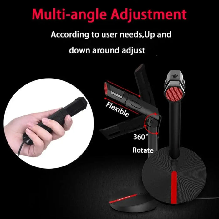 Adjust Switch Rotatable Flexible Usb 3.5mm Microphone Vocal