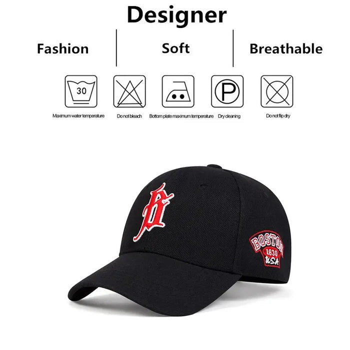 Adjustable B Letter Embroidered Baseball Cap / Hat For Spring / Autumn