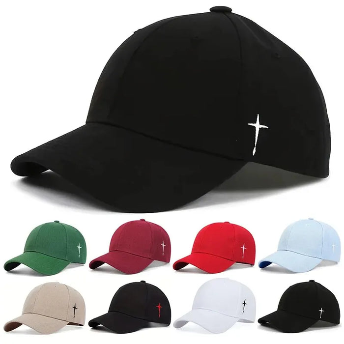 Adjustable Baseball Cap / Hat Cross Embroidery For Outdoor Wear