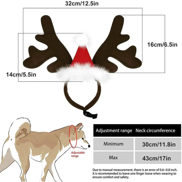 Adjustable Elastic Strap Reindeer Headwear Costumes For Dogs