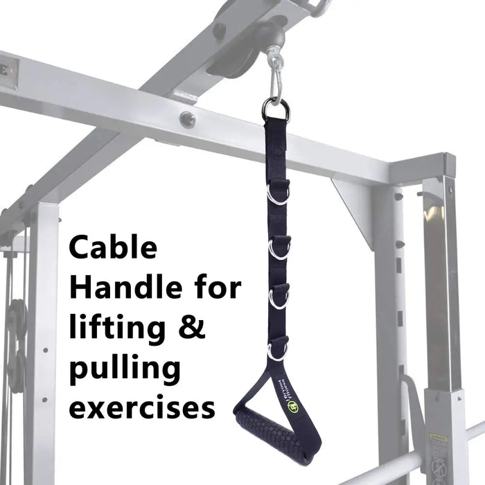 Adjustable Gym Handle With 5 D-rings For Cable Machine